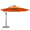 3 Metre Overhanging Garden Parasol with Cross Base - Orange