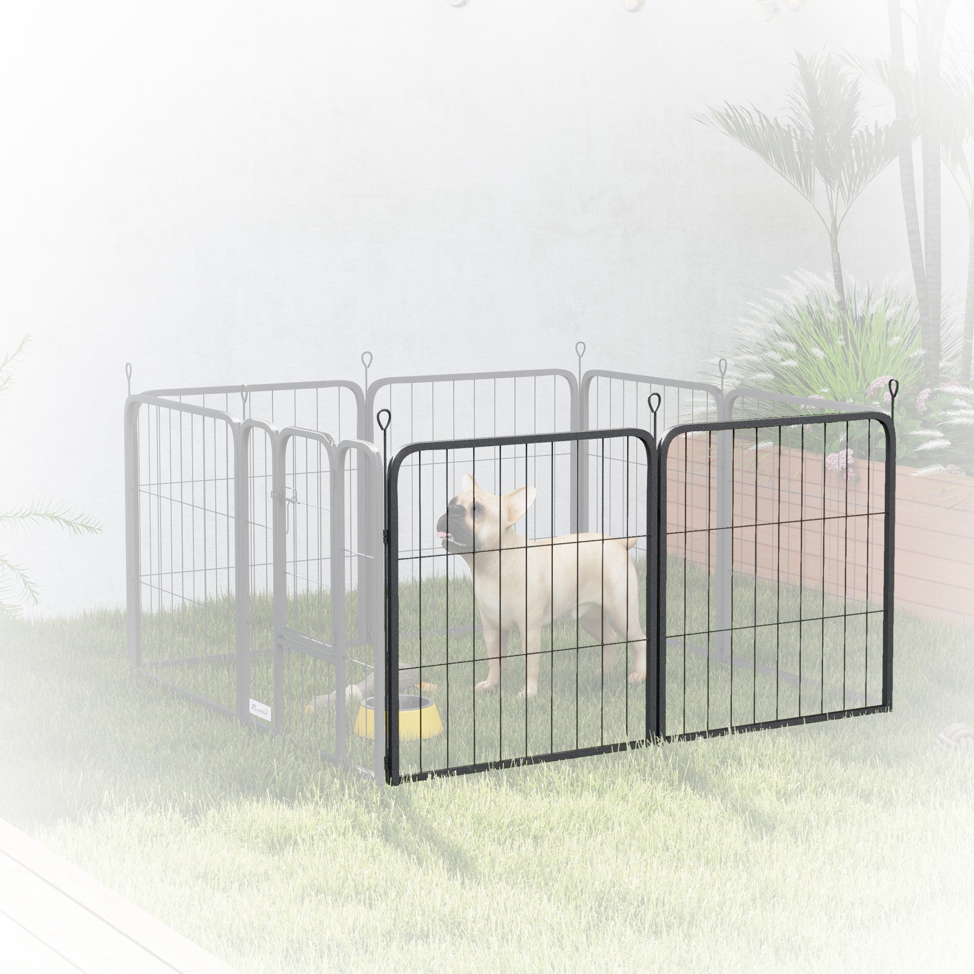 2 Piece Dog Pen Expansion Pack for 60cm High Animal Pen with 3 Connecting Stakes