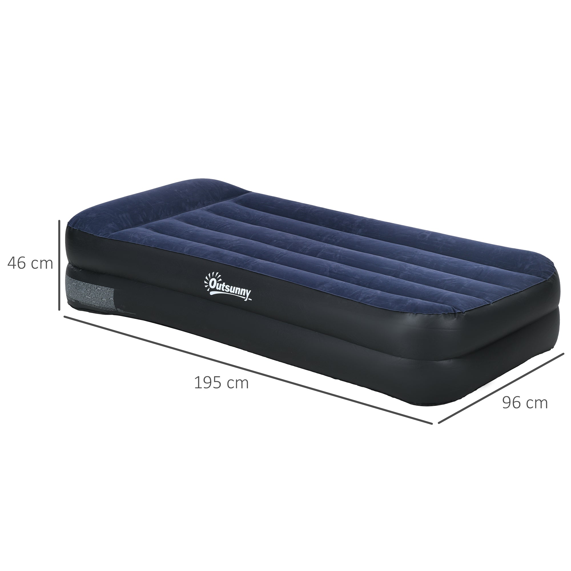 Single Air Bed with Built-in Electric Pump and Carry Bag