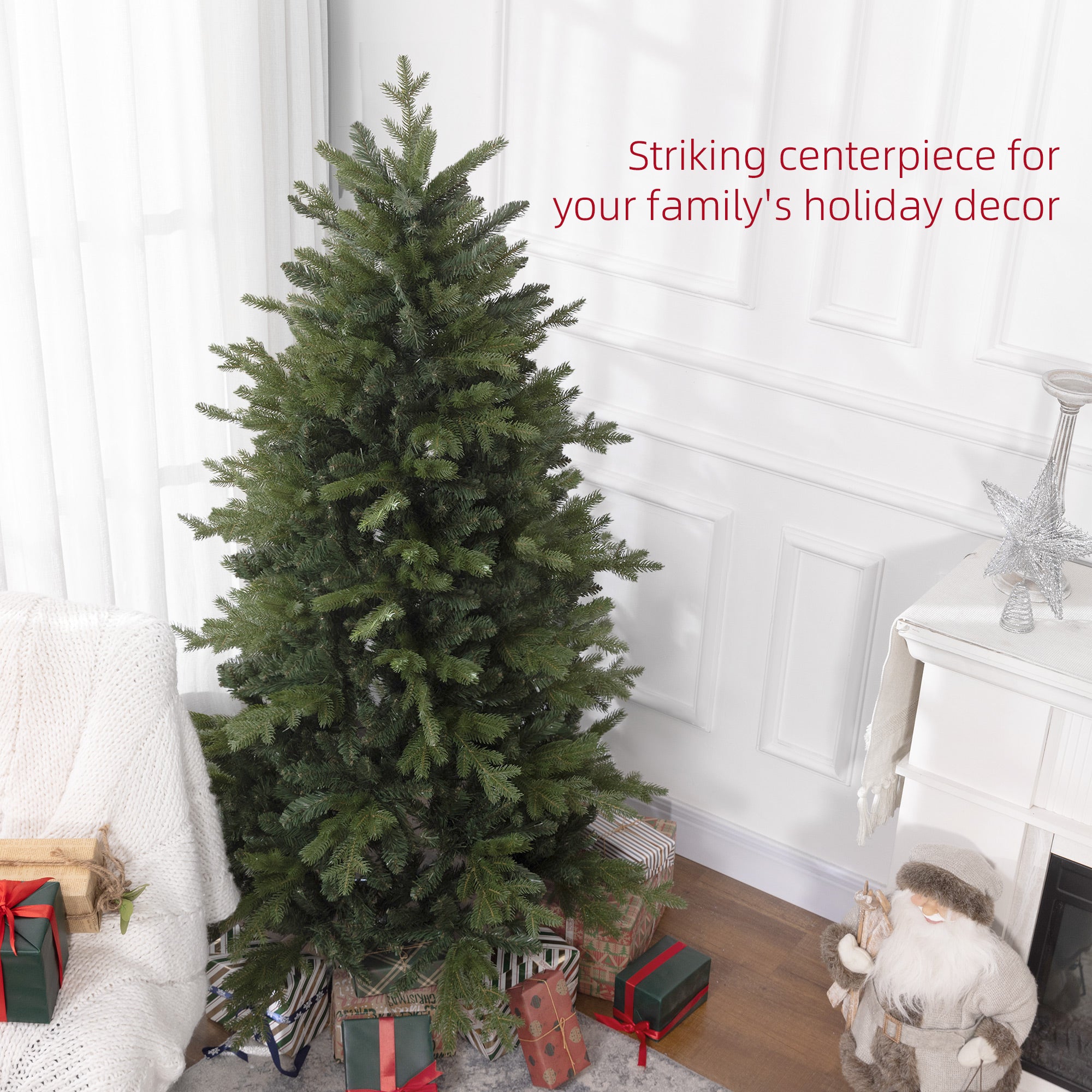 6ft Bare Artificial Christmas Tree, with 1821 Tips - Green