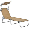 Adjustable Sun Lounger with Face Canopy - Brown