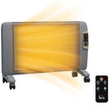 Mica Electric Portable Space Heater 1000W/2000W with Adjustable Thermostat 18-30°C - Grey