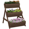 3 Tier Wooden Raised Garden Bed Planter Kit - Tan