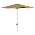 2x3m Rectangular Garden Parasol Umbrella with Crank & Tilt, 6 Ribs, Aluminium Pole - Brown
