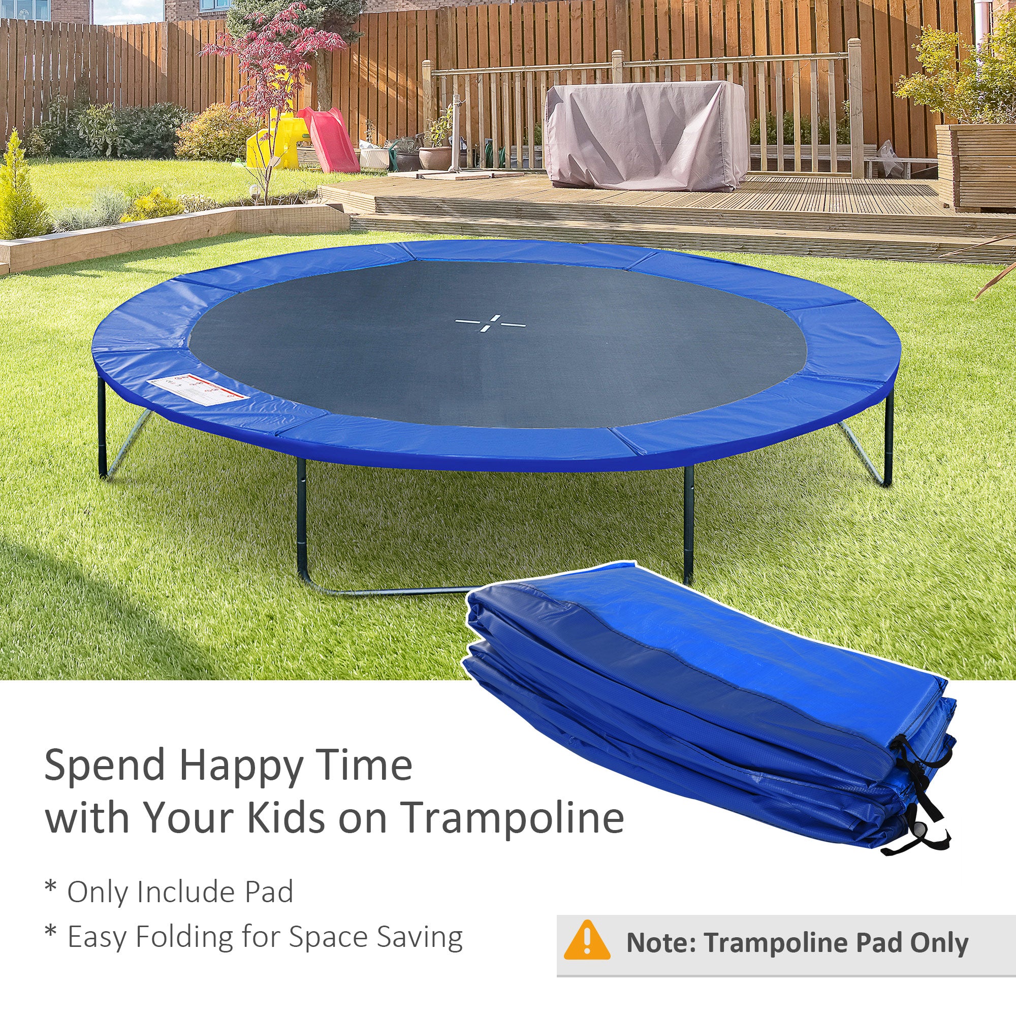 244cm 8ft Replacement Trampoline Safety Pad with Padding - Blue