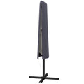 Outdoor Cantilever Parasol Umbrella Cover with Zipper and Rod - Dark Grey