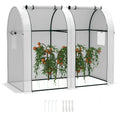 Two-Room 94 x 185cm Mini Greenhouse with Steel Frame - White