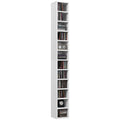 204 Capacity Tall Narrow CD and Media Storage Tower - White