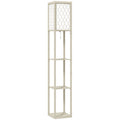 Three-Shelf Standing Lamp - Oak/White