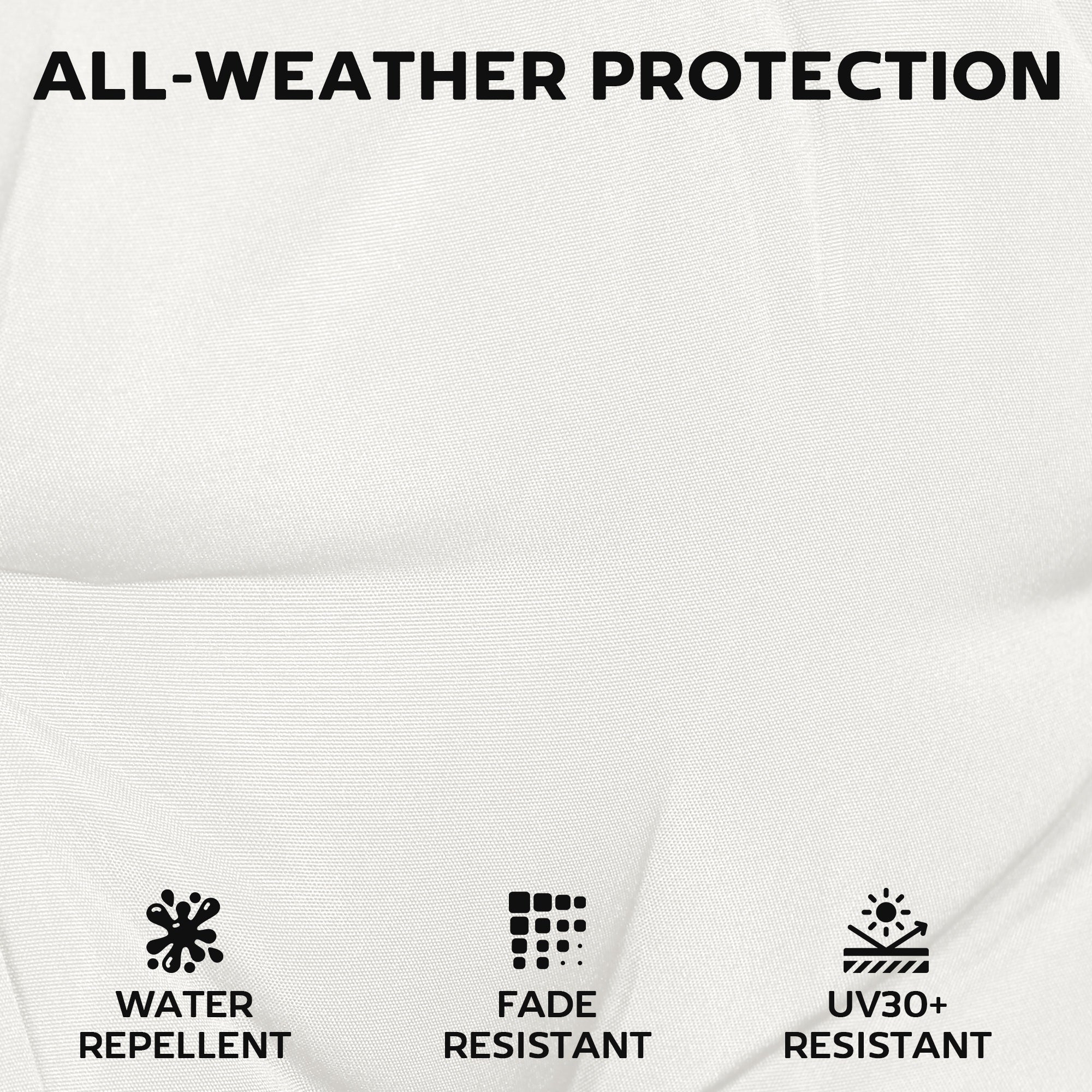 Outdoor Seat Cushions Set of 2 with Ties, Waterproof Garden Seat Pads, Cream White