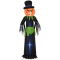 8ft Light-Up Inflatable Pumpkin Man Halloween Decoration - Black