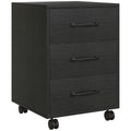 3 Drawer Mobile File Cabinet on Wheels for Home Office Study - Black