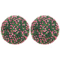 Set of Two Artificial Boxwood Balls Plants - Pink
