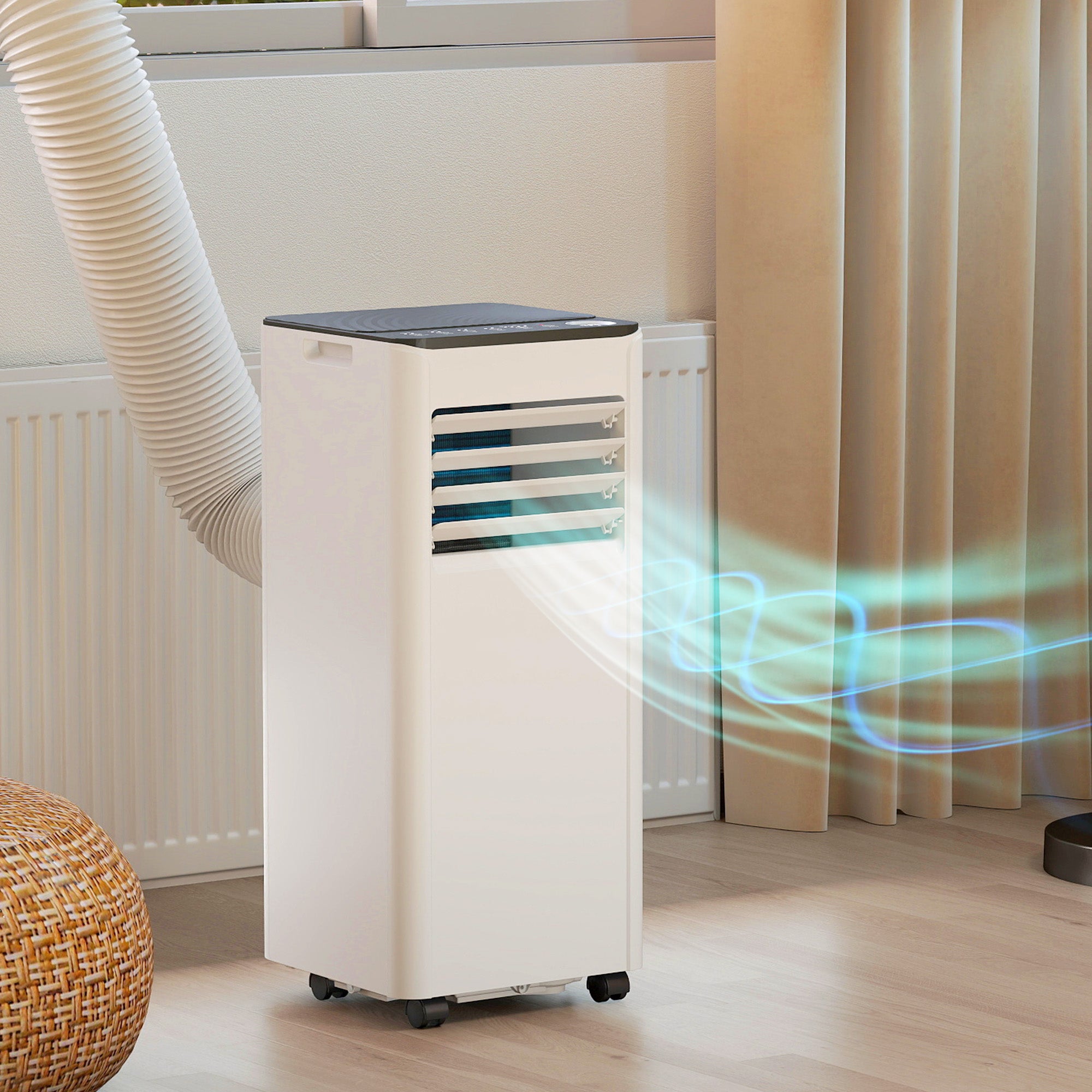 Portable Air Conditioner 7000 BTU, 4-in-1 AC Unit with Cool, Dehumidifier, Fan, Sleep Mode, WiFi Voice Remote Control
