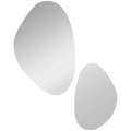 Set of 2 Pebble-Shaped Wall Mirror - Gold Tone