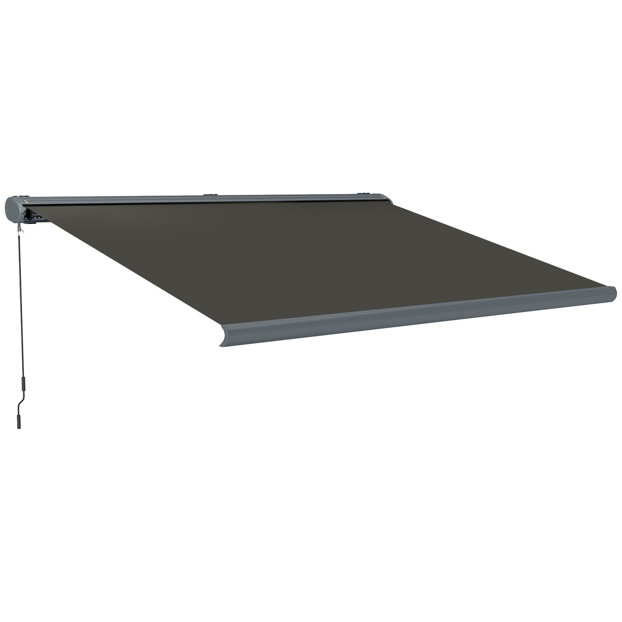 4 Metre Full Cassette Electric Retractable Awning Set - Dark Grey