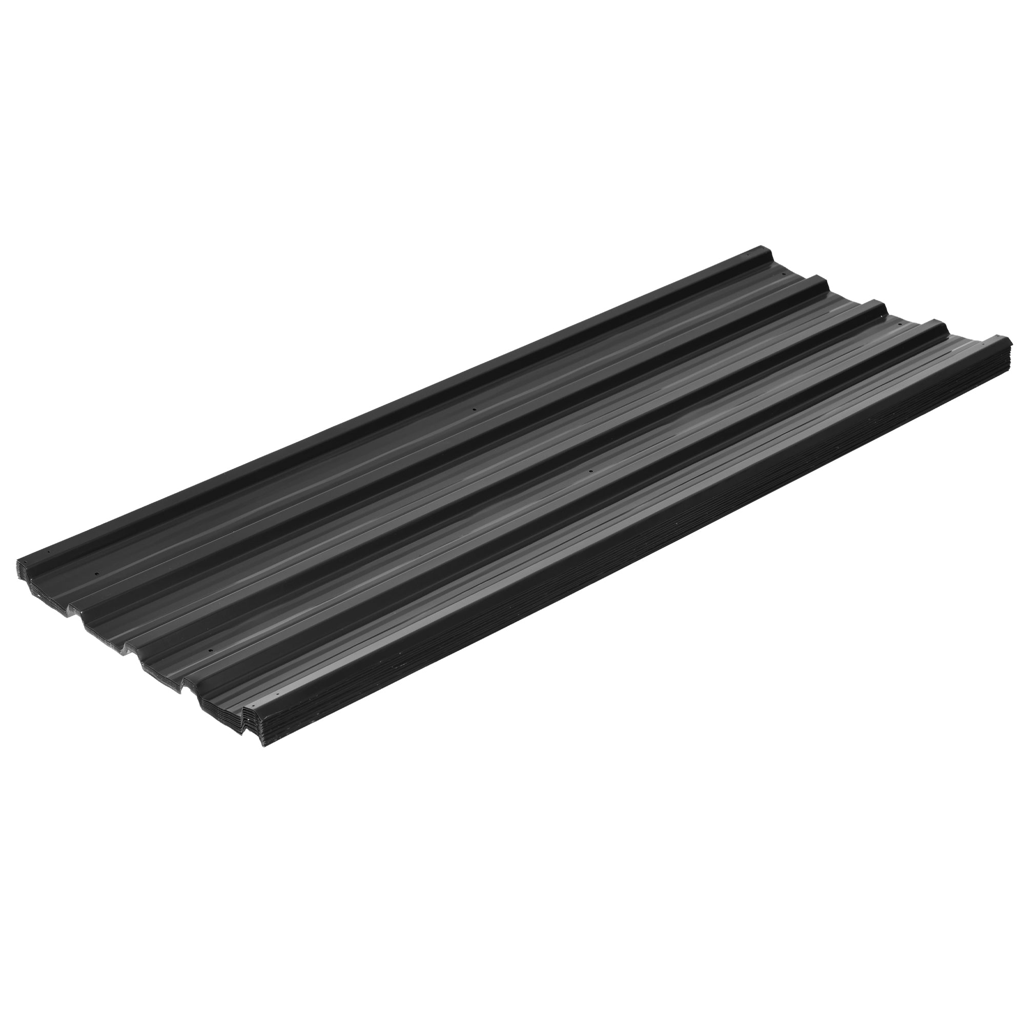 Set of 12 Corrugated Steel Roof Sheet Panels - Dark Grey