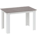 Dining Table for 4-6 People, Kitchen Table with Wood Effect for Dining Room, Grey