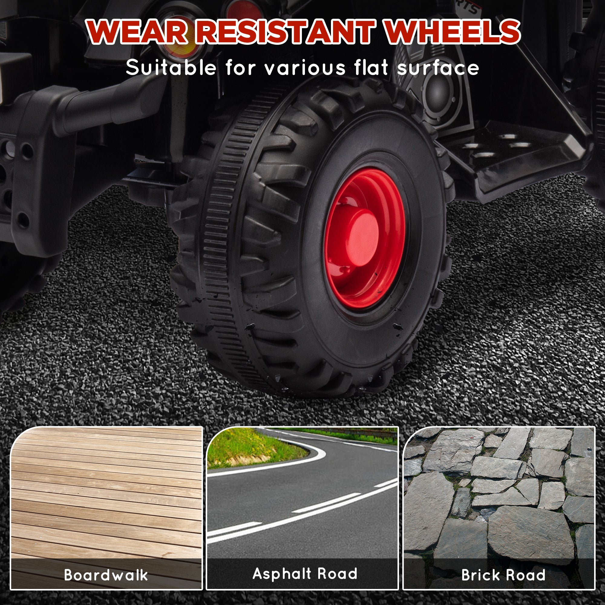 6V Kids Electric Quad Bike w/ Music, Forward Function, for 2-6 Years, Black