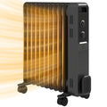 2500W 11-Fin Oil Filled Radiator with 3 Heat Settings, Safety Cut-Off & Wheels - Grey