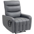 Electric Recliner Armchair with USB & Type C Ports, Phone Holder, Adjustable Leg Rest Reclining Chair - Grey