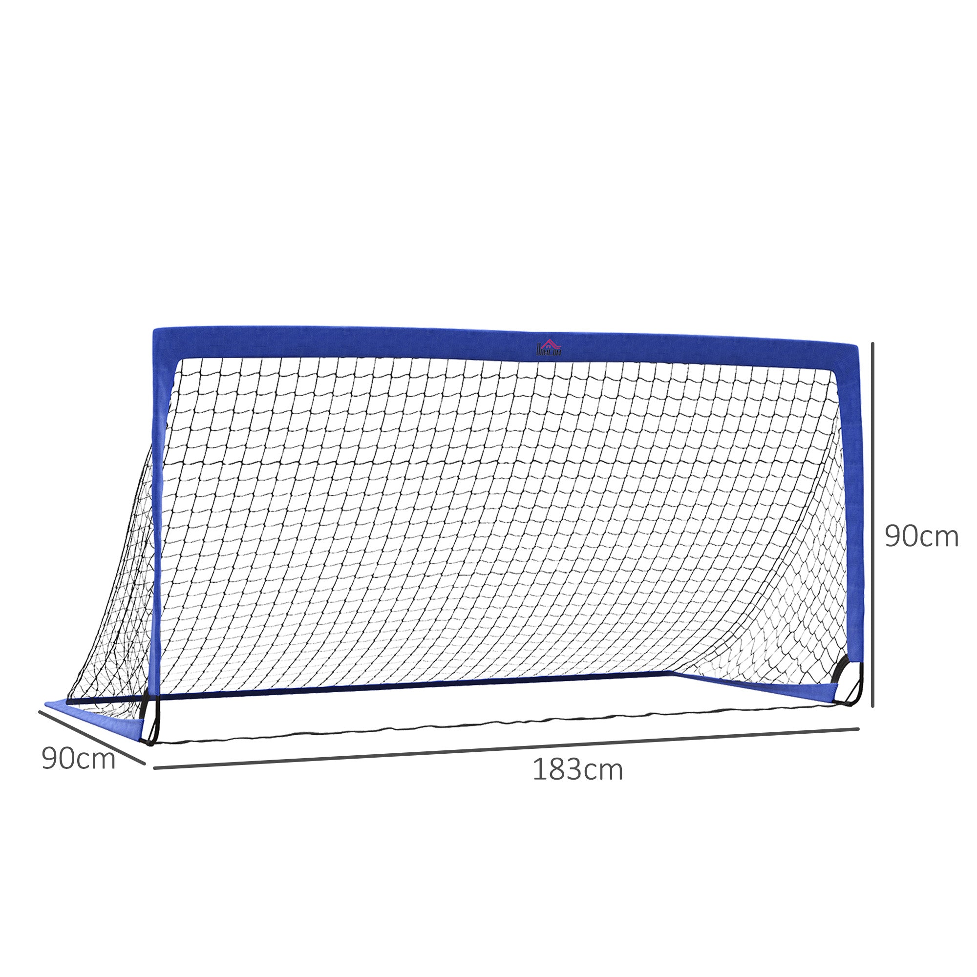 Set of 2 Football Goal Net 6 x 3 ft Foldable Outdoor Sport Training Teens Adults Football with Carrying Bag Blue