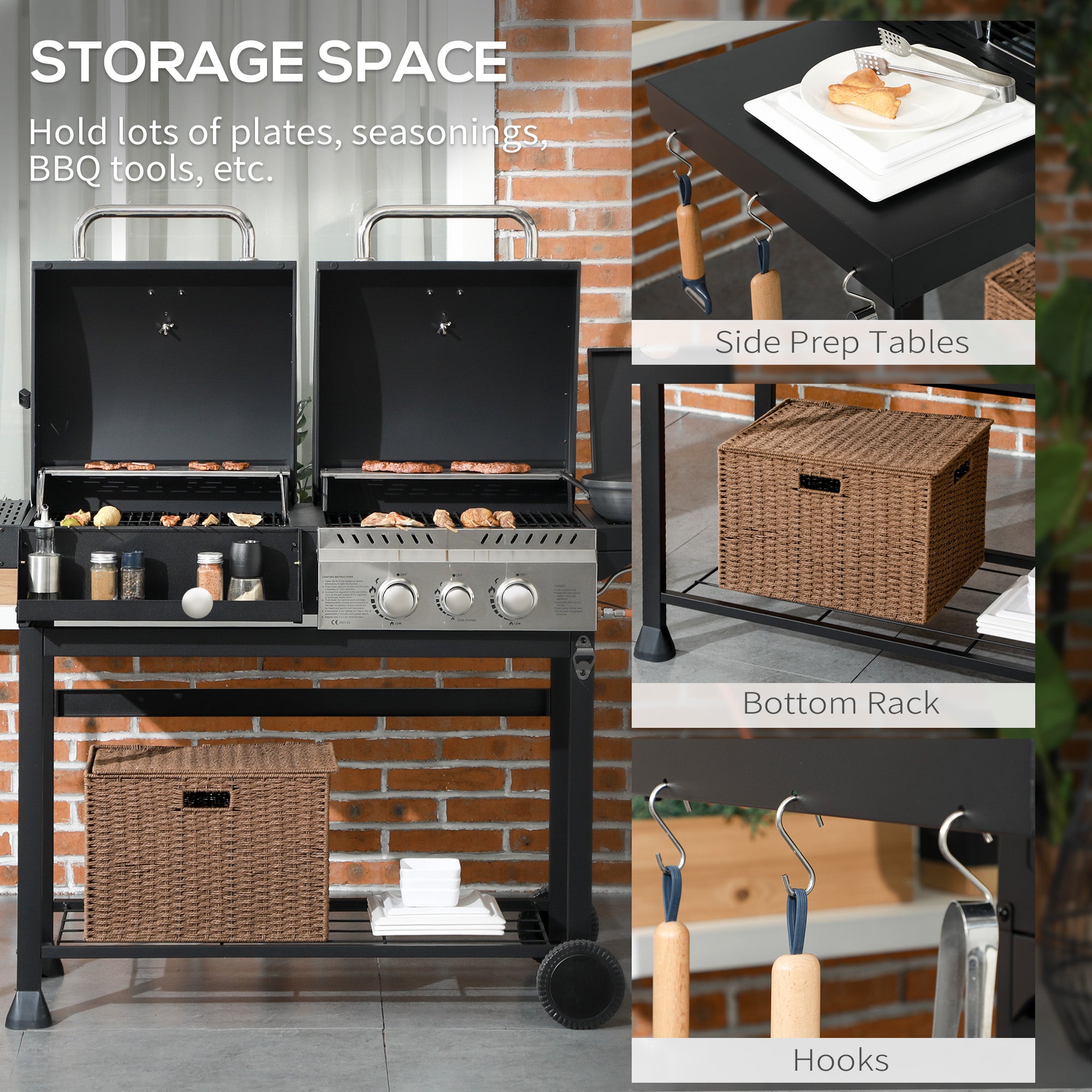 Dual Fuel BBQ Grill - Black