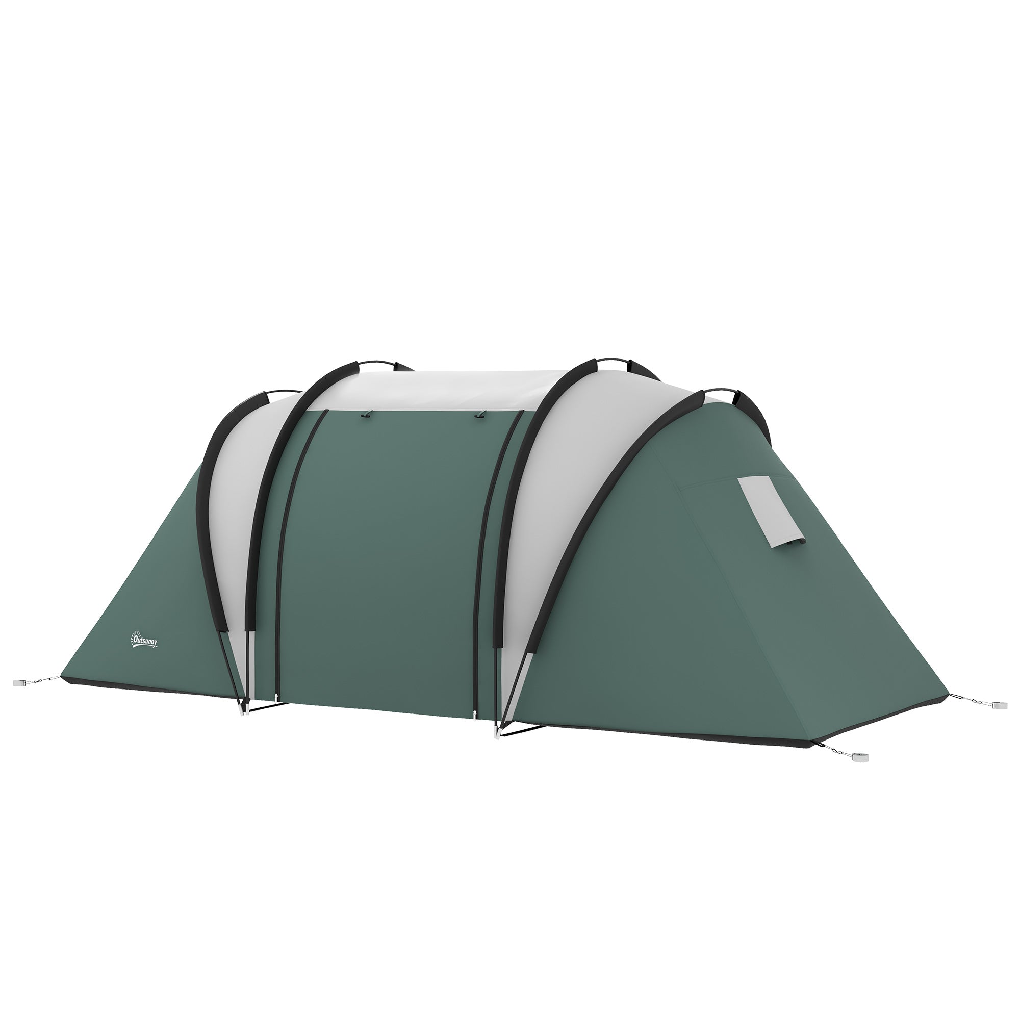 Camping Tent with 2 Bedrooms and Living Area, 3000mm Waterproof Family Tent, for Fishing Hiking Festival, Dark Green