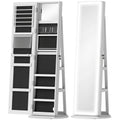 Storage Jewellery Cabinet, with Mirror and Lights - White