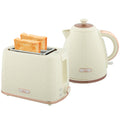 1.7L 3000W Fast Boil Kettle & 2-Slice Toaster Set with Auto Shut Off & Browning Controls - Beige