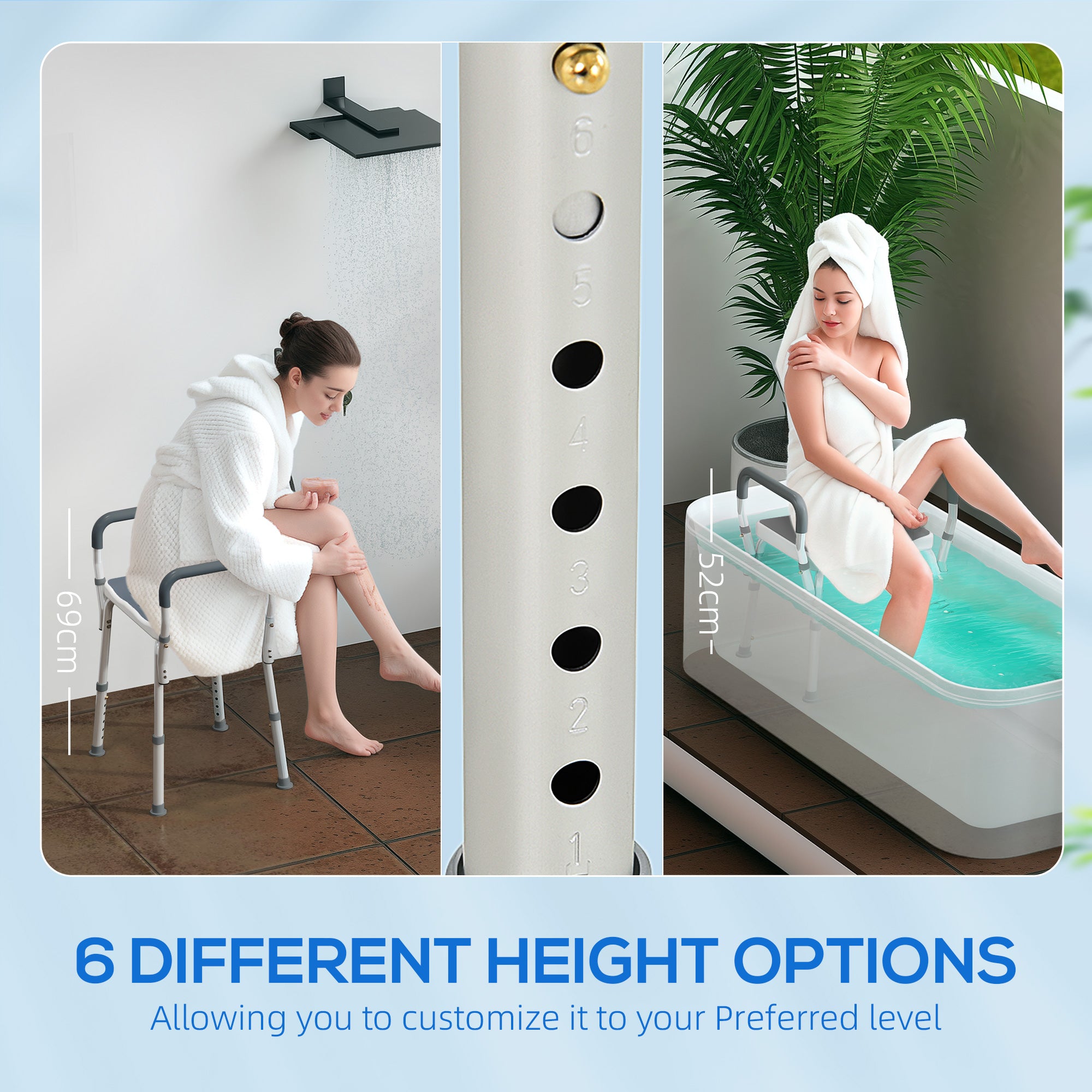 57-69cm Aluminium Frame Bath Seat