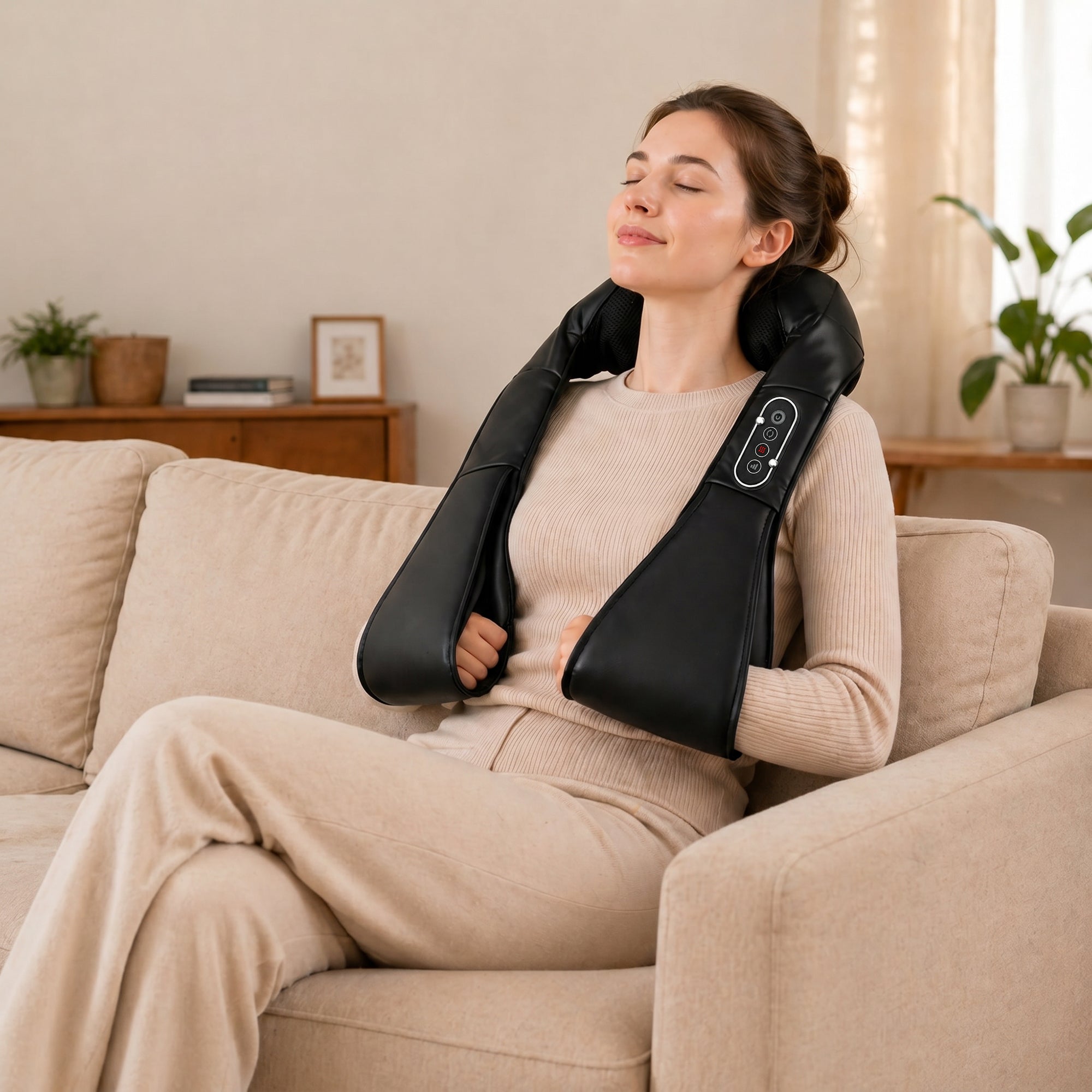 Neck and Shoulder Massager with Heat, Deep Tissue Shiatsu 3D Kneading Massager for Neck, Back, Waist, Foot and Leg