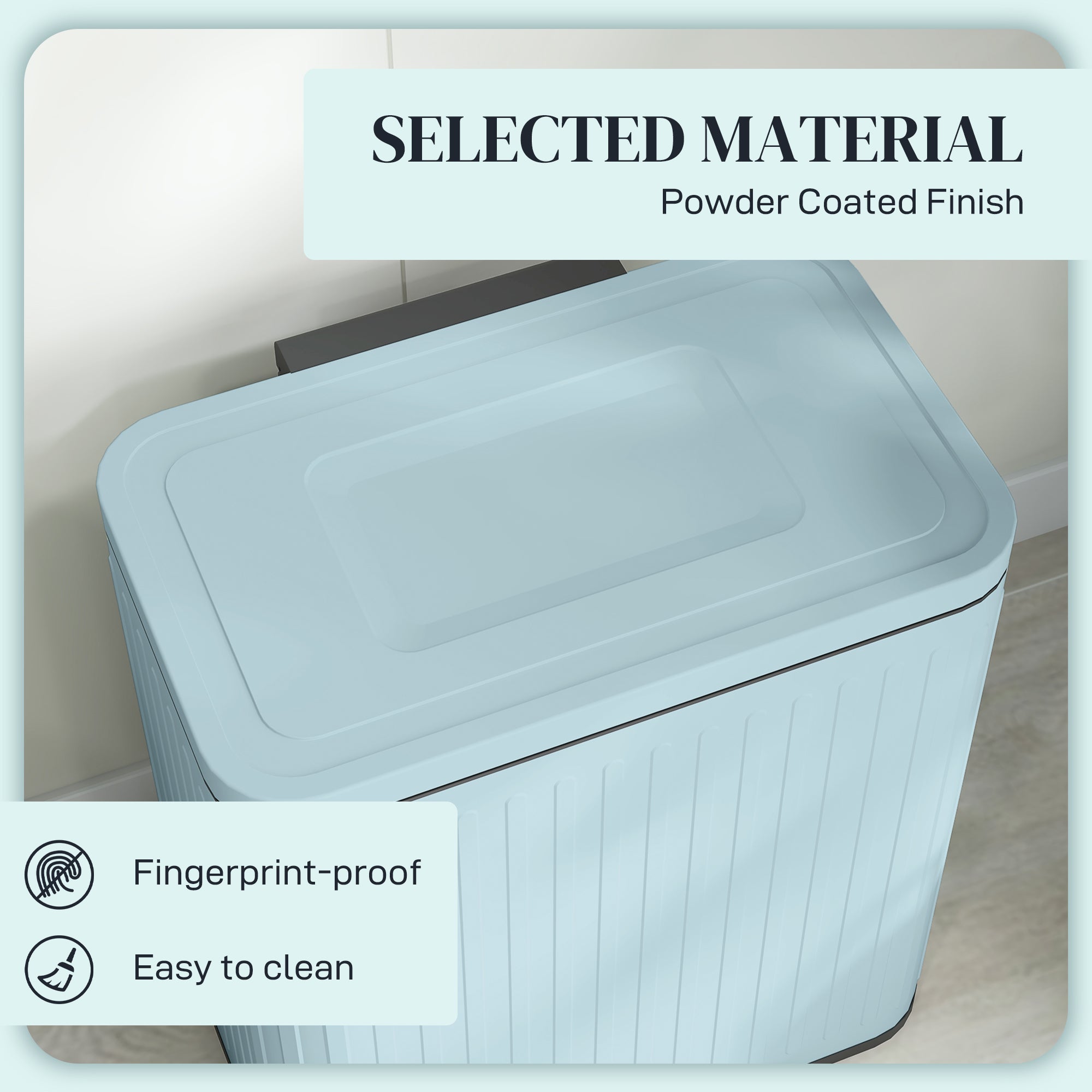 Dual Kitchen Bin, 2 x 20L Double Bin for Recycling and Waste, Fingerprint-proof Pedal Bin with Soft-Close Lid, Removable Inner Buckets, Light Green