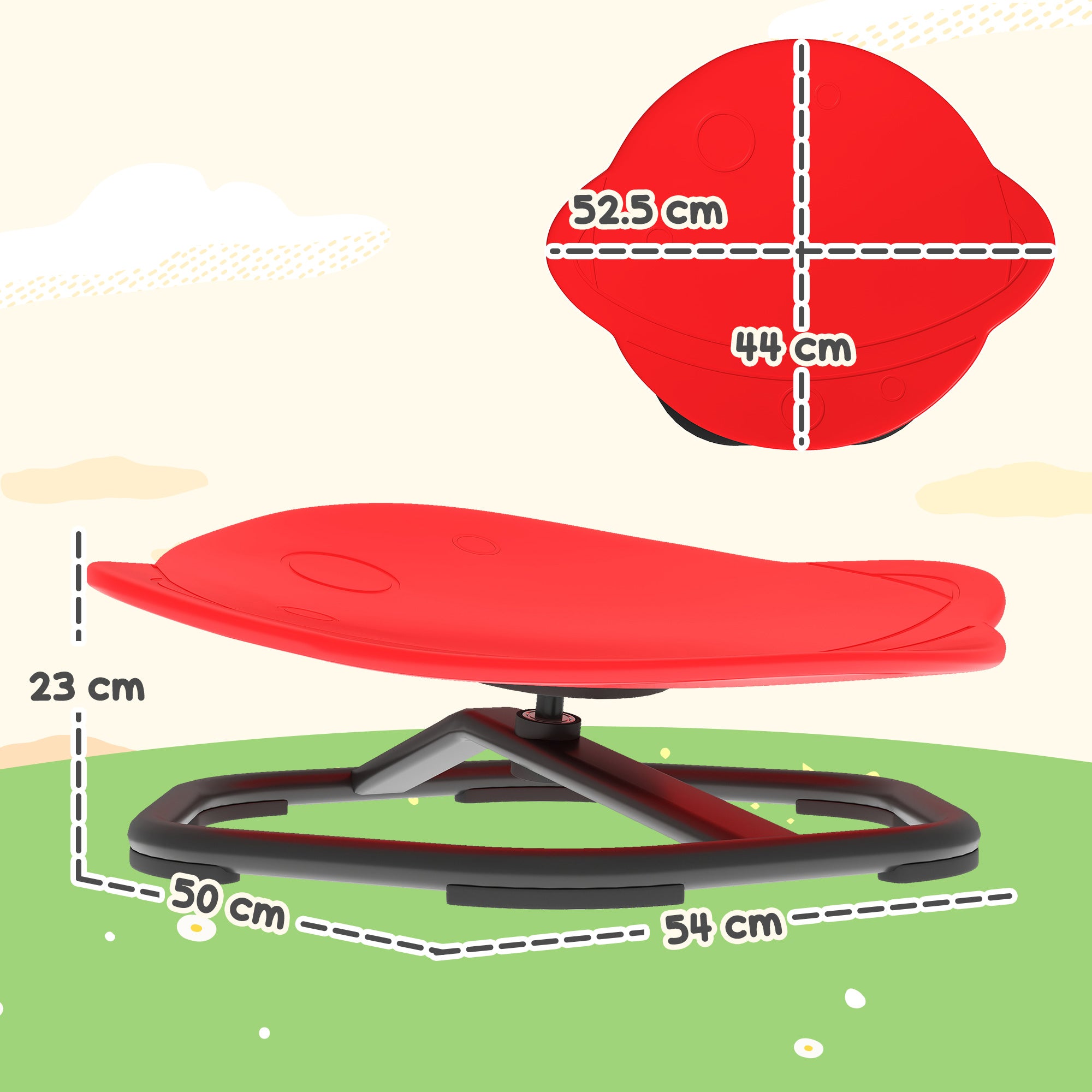 Planet-Shaped-kids Swivel Chair, Sensory Spinning Chair for Balance, Coordination Training, Red
