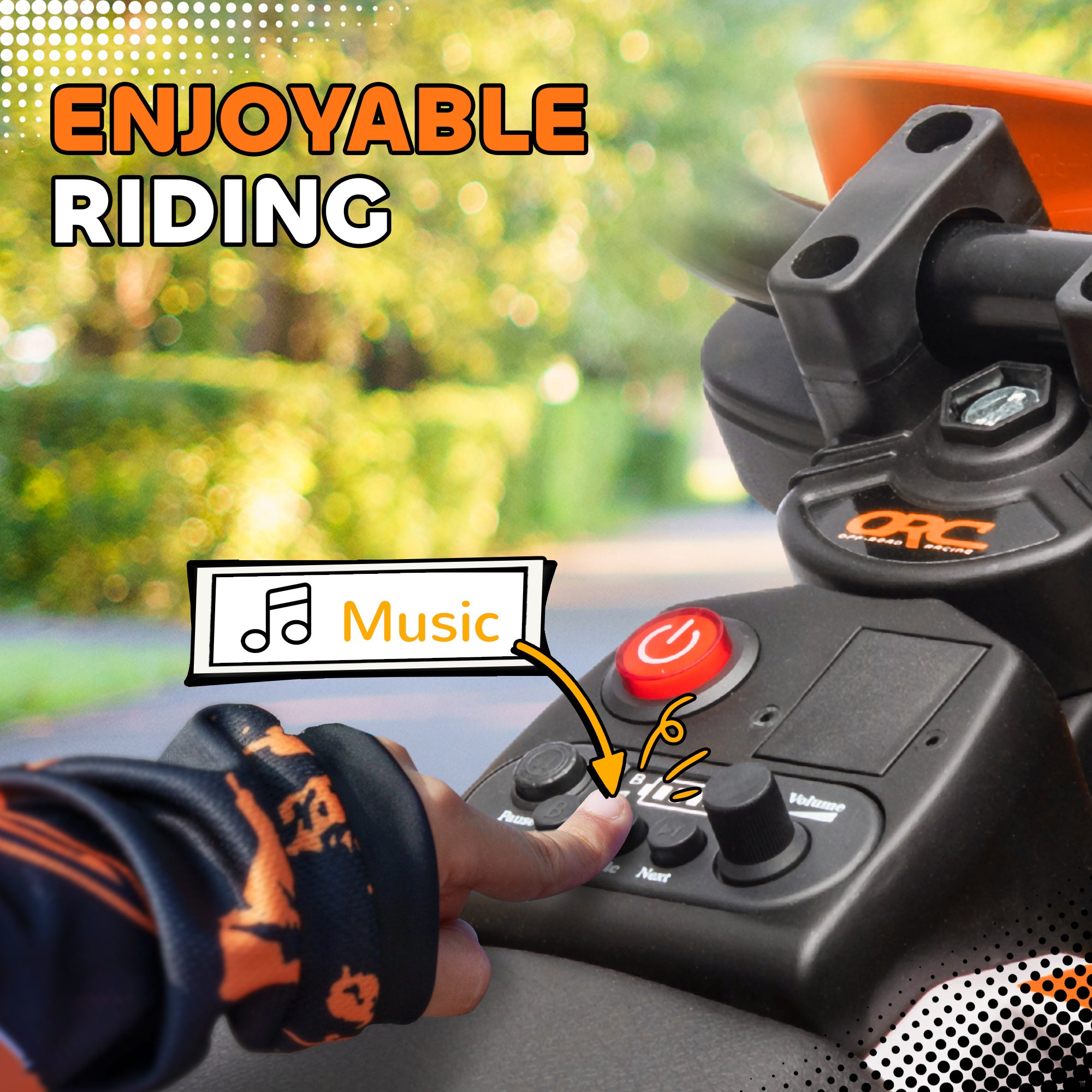 12V Kids Electric Motorbike, Kids Electric Ride on Motorcycle w/ Twist Grip Throttle, Training Wheels - Orange