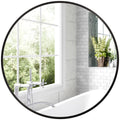 70cm Round Aluminium Frame Bathroom Mirror - Black