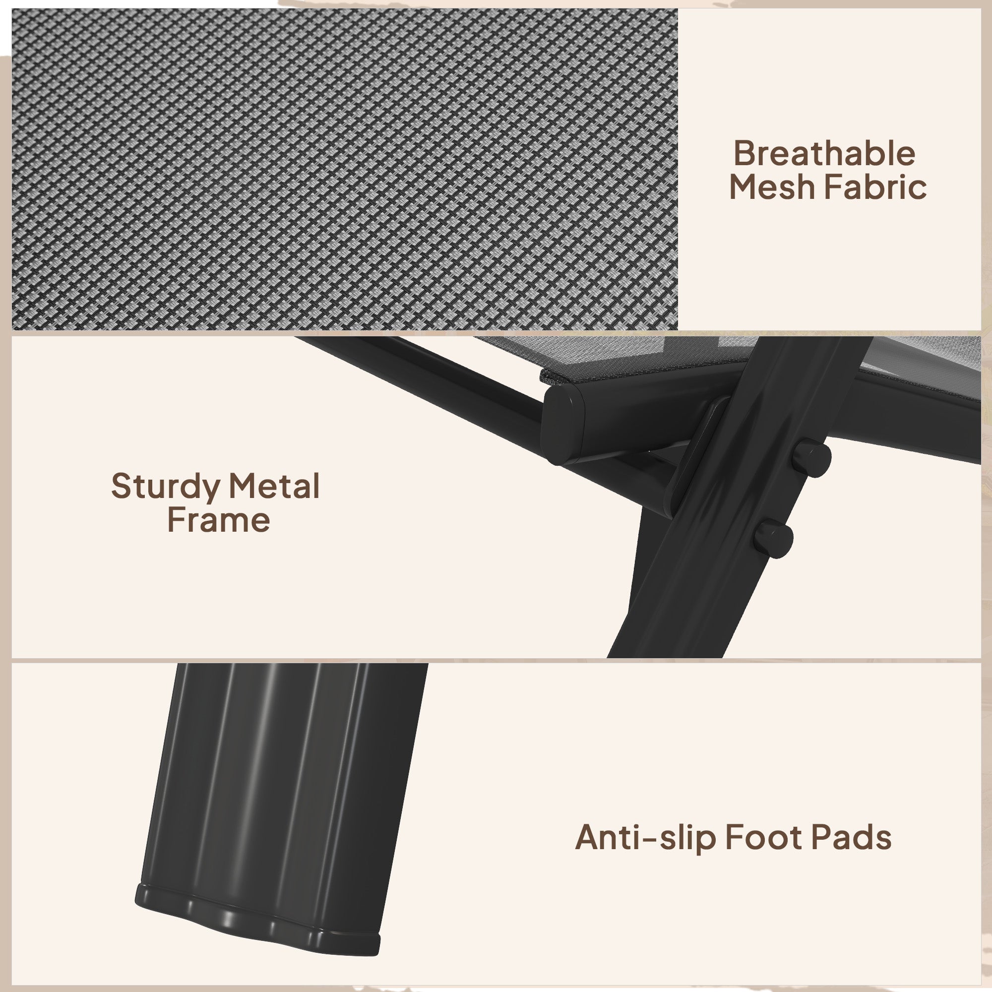 Set of Four Stackable Mesh Seat Chairs - Black