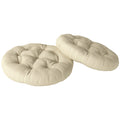 Set of 2 Outdoor 60cm Cotton Filled Cushions UV Protected - Beige