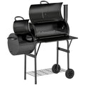 Barbecue Grill Portable Outdoor Charcoal BBQ Grill with Offset Smoker 109 x 60 x 120 cm Black