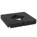 Set of 4 Heavy Duty Umbrella Weights for Cantilever Parasols 64kg Sand or 55kg Water Filled - Black