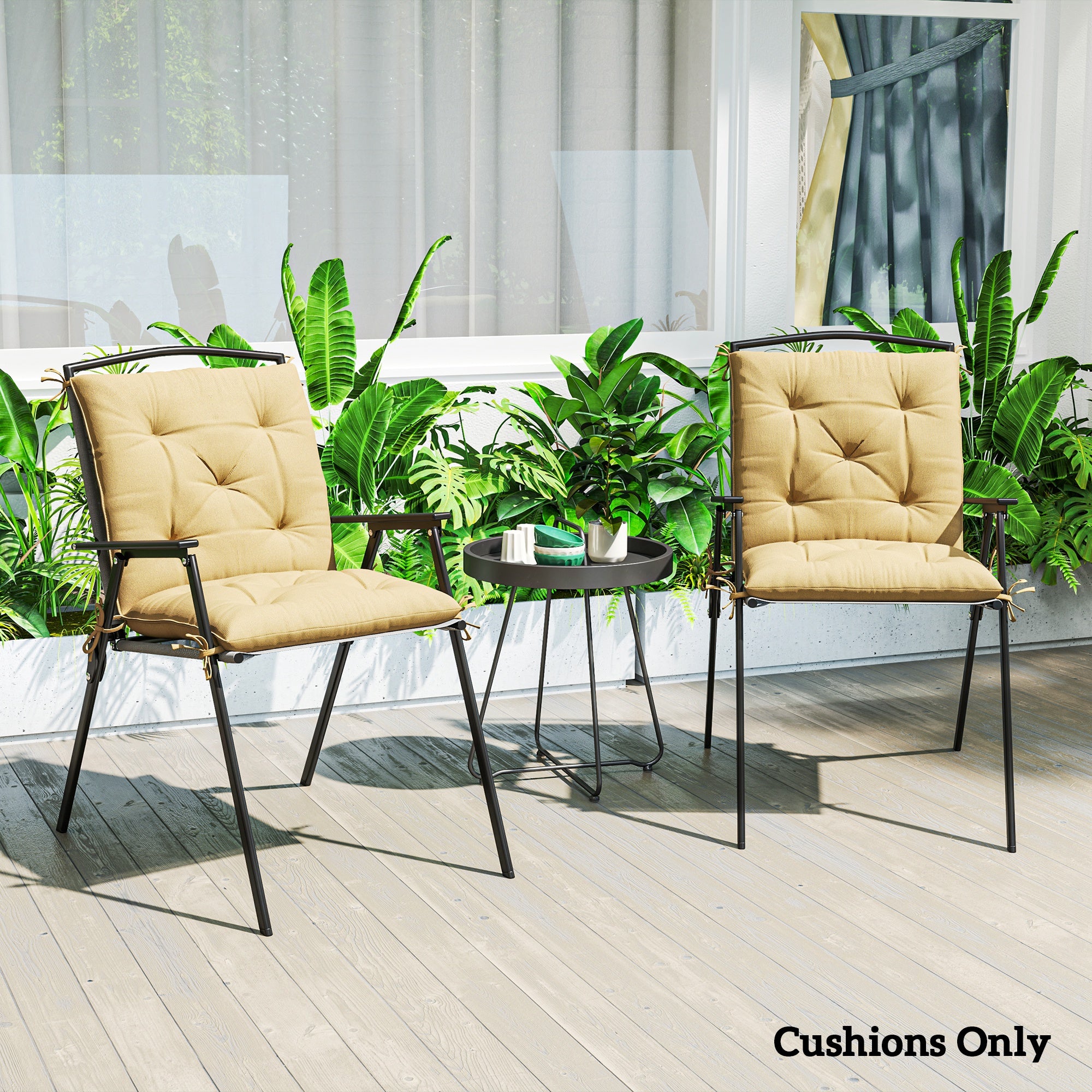 Set of Two Outdoor Seat Cushions - Khaki