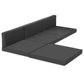 7-Piece Patio Furniture Cushions, Outdoor Loveseat Cushion with Removable Covers for Rattan Furniture, 60x60 cm, Black