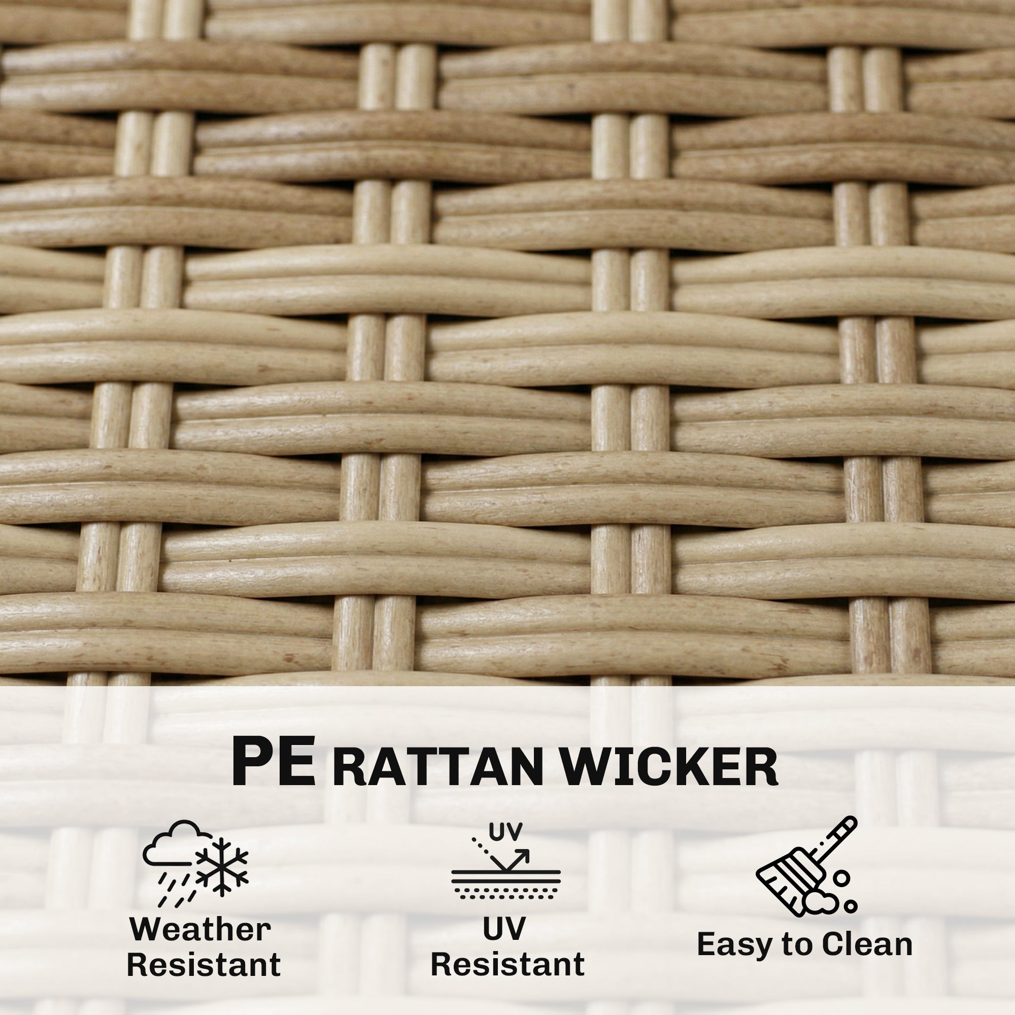 4 Seater Rattan Dining Set with Parasol, 6 Piece Garden Table and Stackable Chairs with Tempered Glass Tabletop