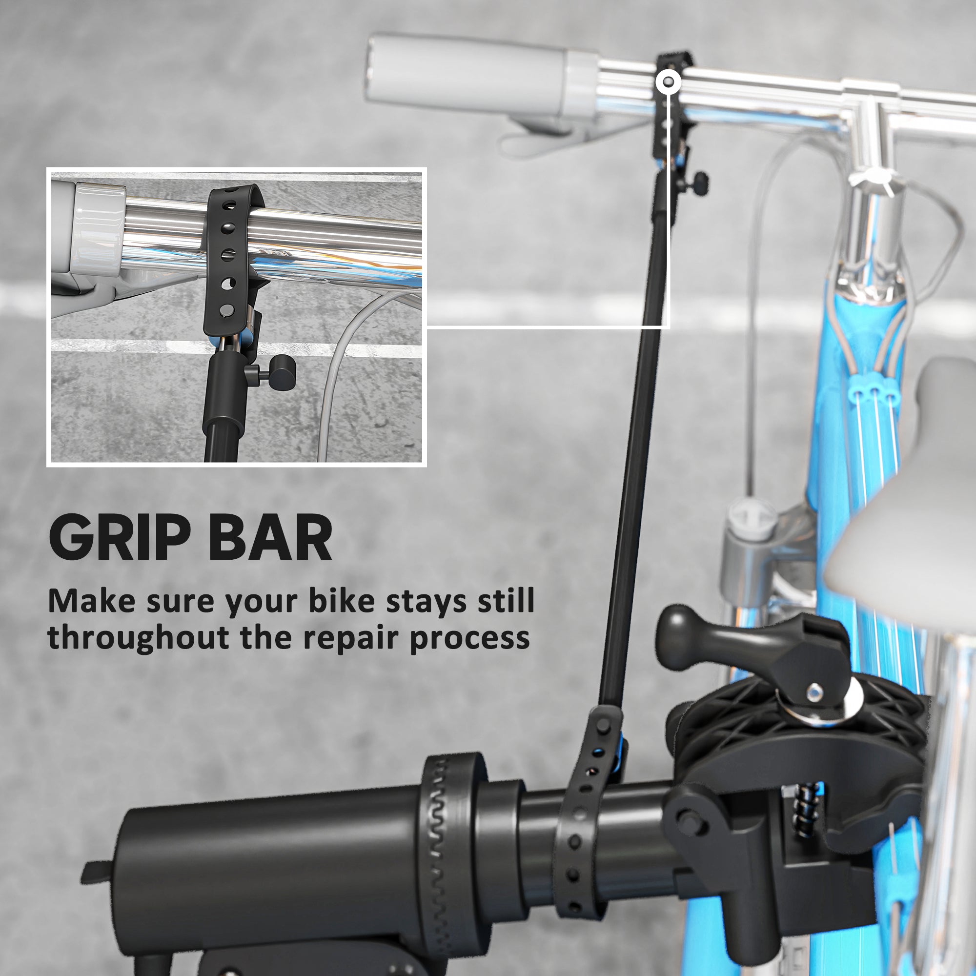 Bike Repair Stand, Heavy Duty Bike Stand for Maintenance, Max Load 40kg, Height Adjustable, Foldable and 360° Rotatable for Road Bike, Mountain Bike, E-Bike