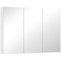 Three-Mirror Bathroom Storage Cabinet - White