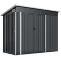 7.5 x 4.3ft Metal Garden Storage Shed, Waterproof Outdoor Shed with Triple Lockable Door, Gloves, Vents, Dark Grey