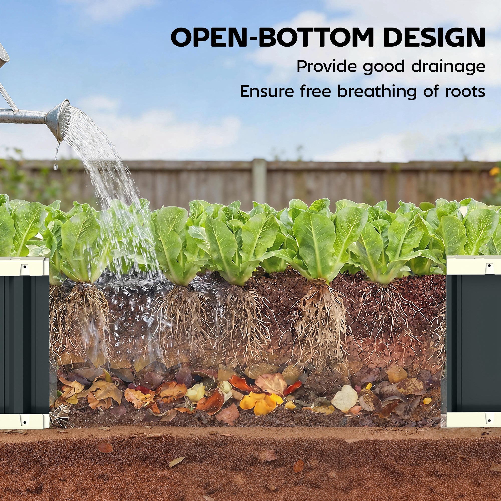 Galvanised Raised Garden Bed, 4.5 x 2 x 1 ft Metal Planter with Gloves and Folded Edging, Dark Grey