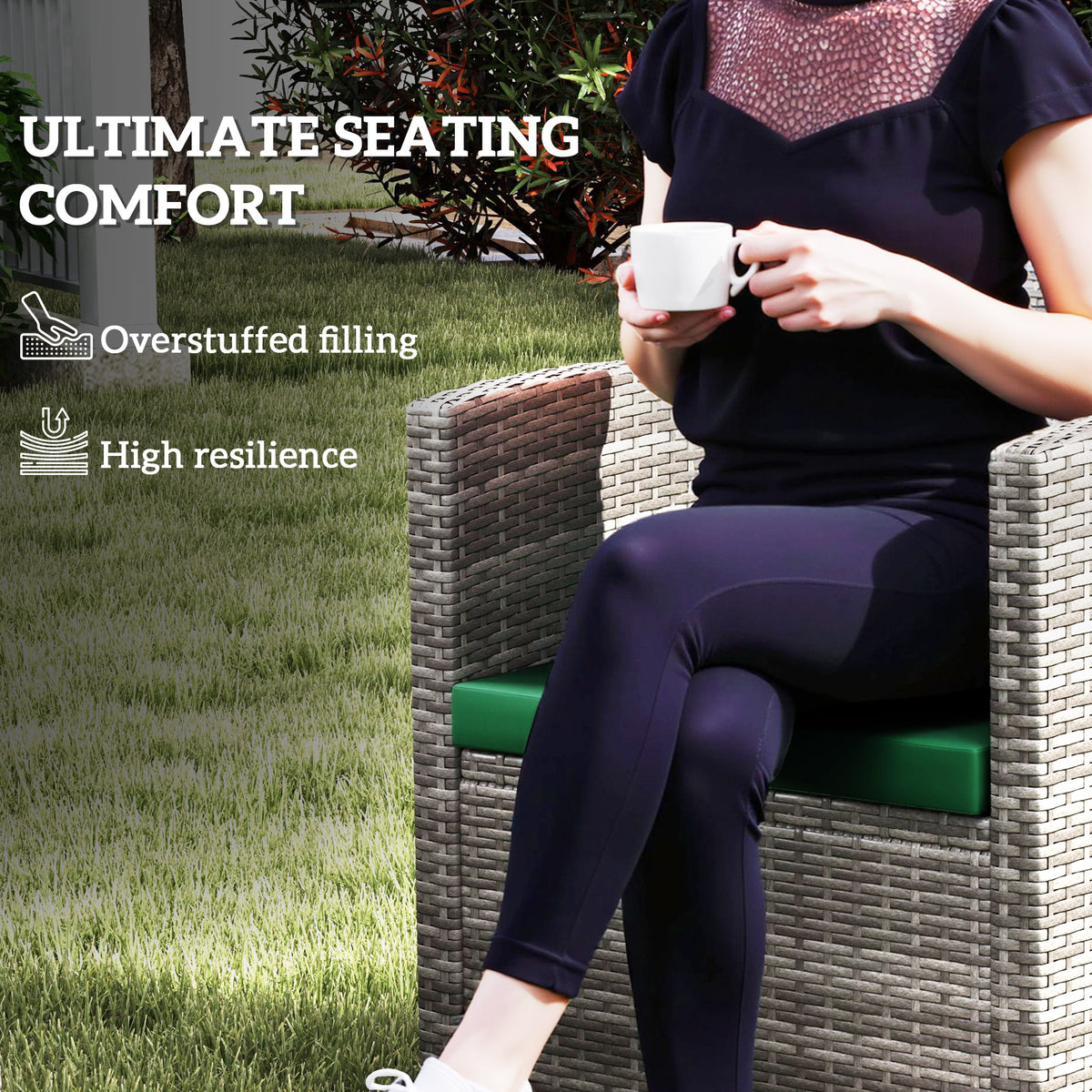 3 Piece Rattan Outdoor Seat Cushion Set - Green