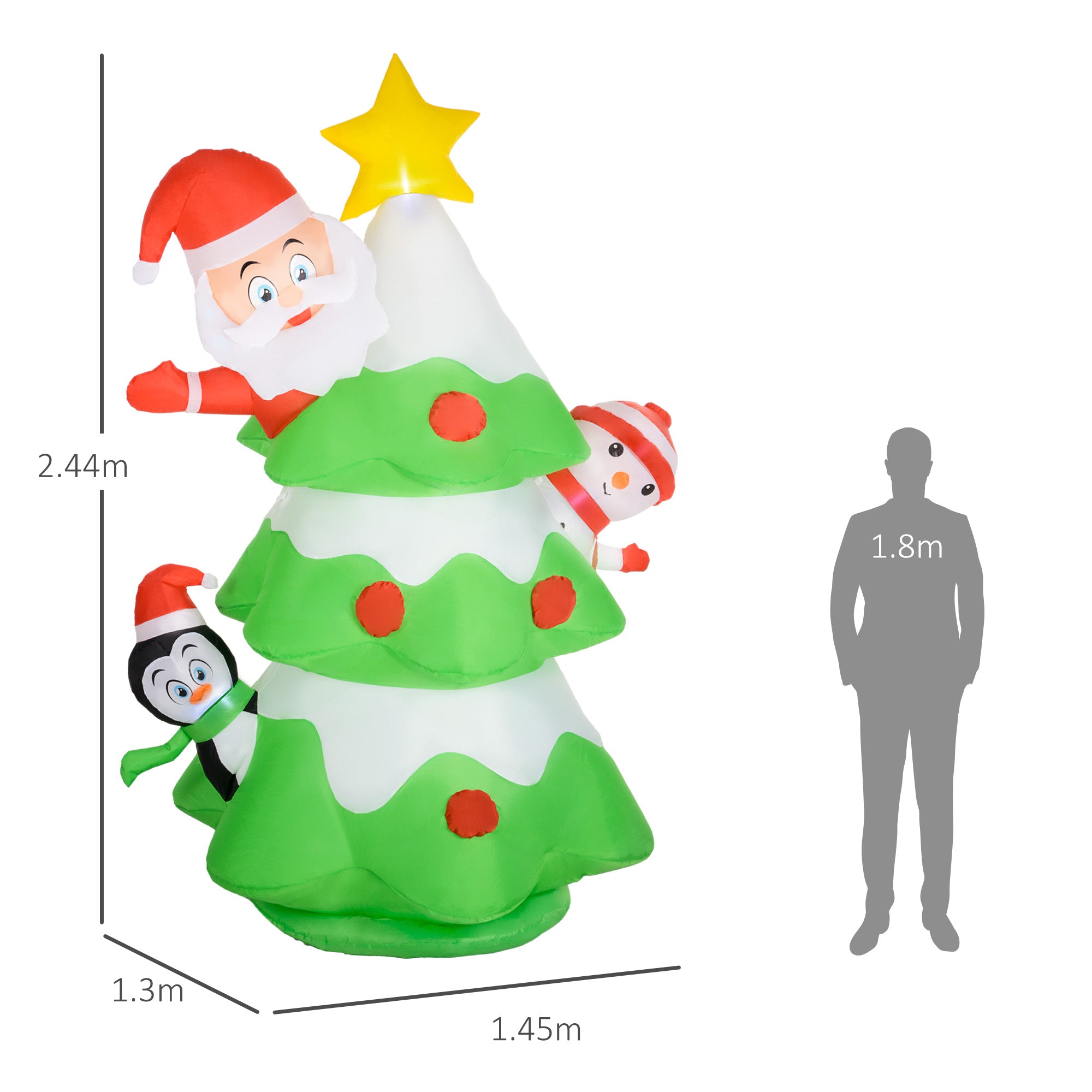 8ft Inflatable Xmas Tree and Friends Decoration