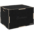3 Piece Adjustable Wooden Step Up Box for Home Gym - Black